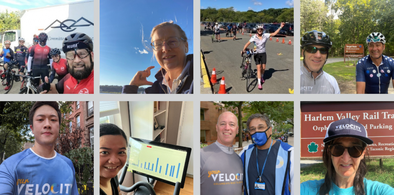 collage of participants in 2021 Velocity: Columbia's Ride to End Cancer