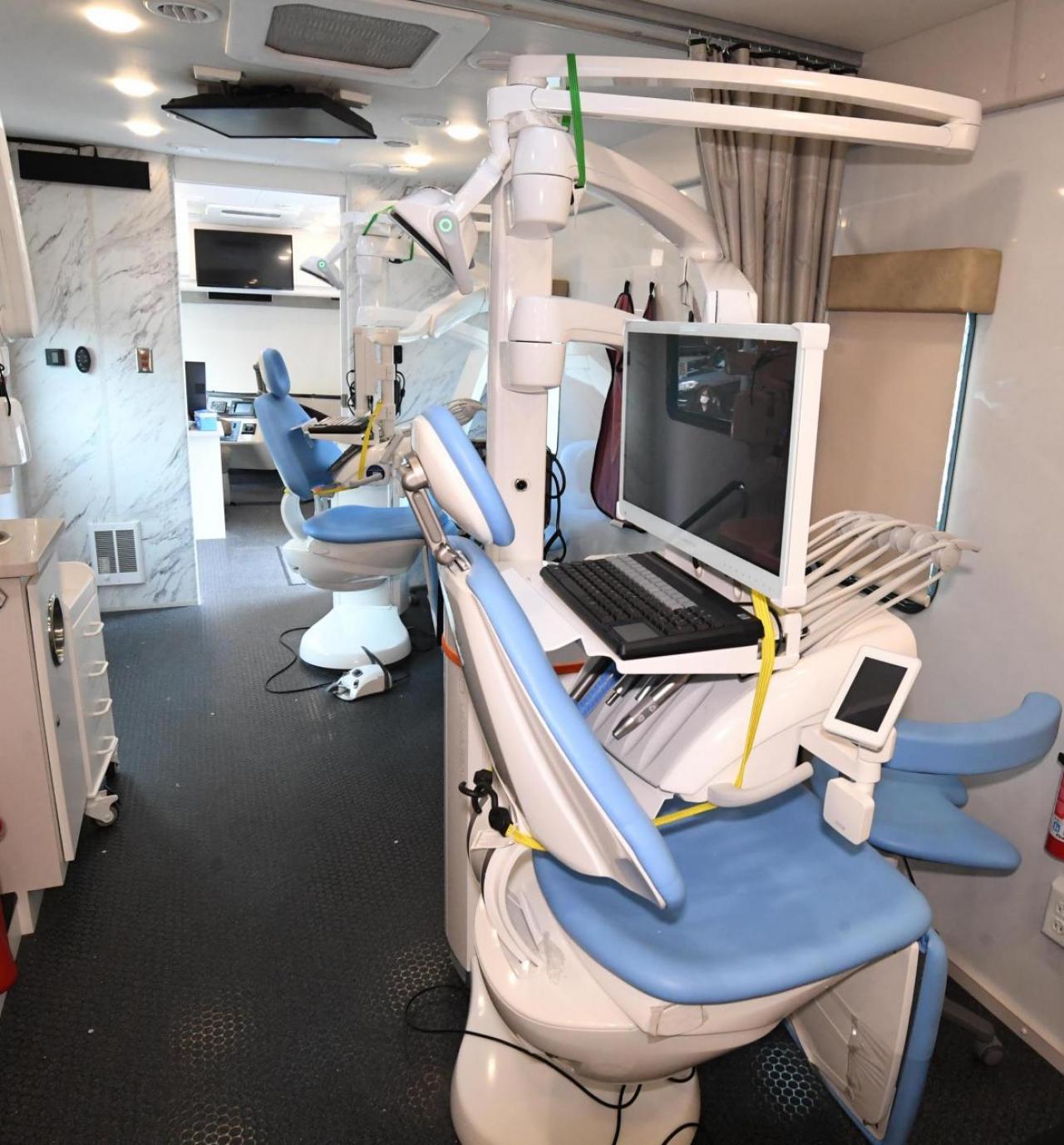 exam chairs inside Columbia's Mobile Dental Center