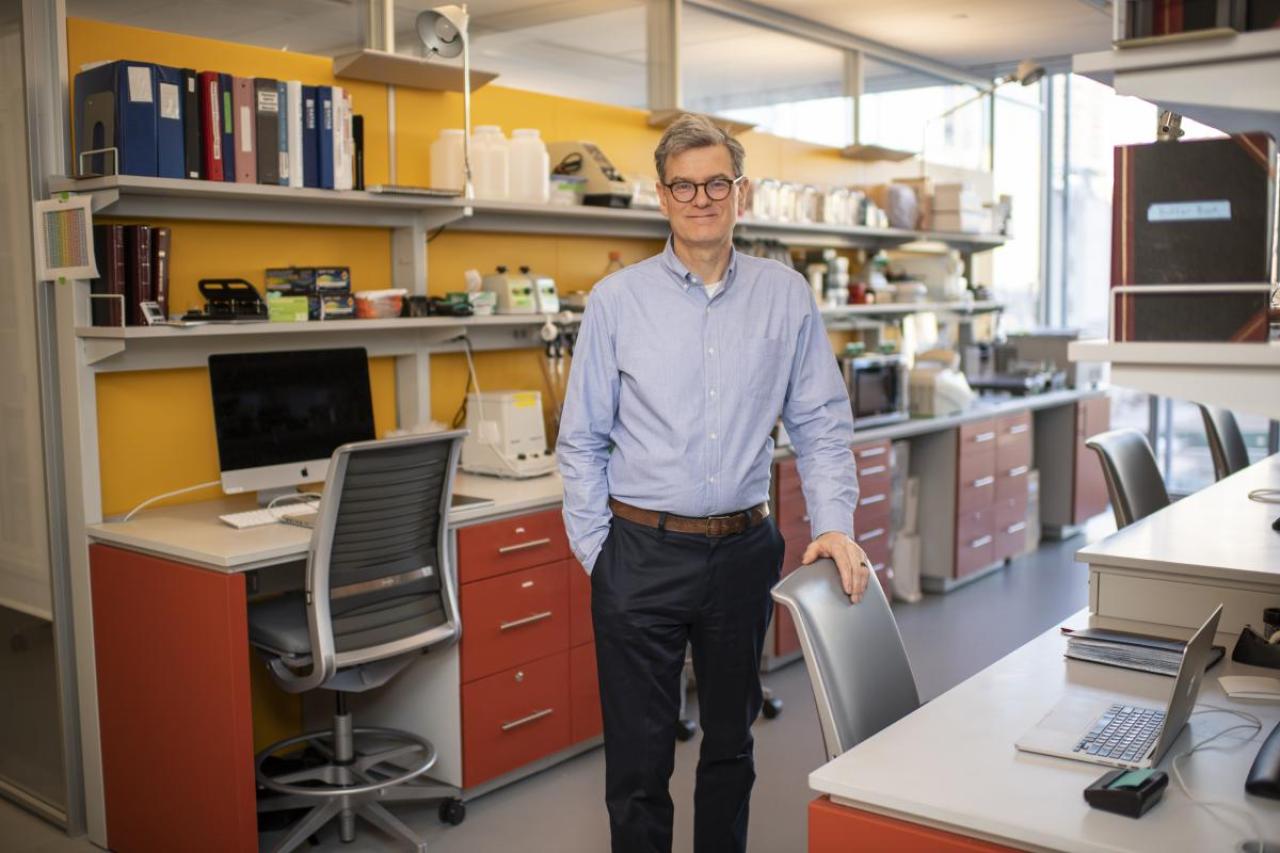 Simon John in his lab