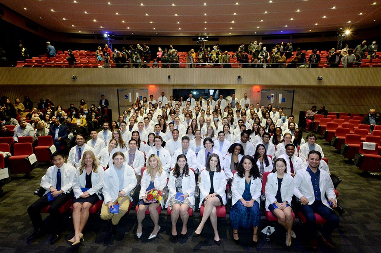 On April 4, 140 second-year medical students in the Class of 2024 at Columbia University Vagelos College of Physicians and Surgeons marked their transition to patient-centered training.