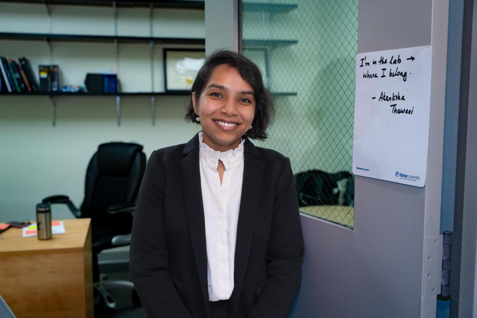 Columbia professor Akanksha Thawani in her office