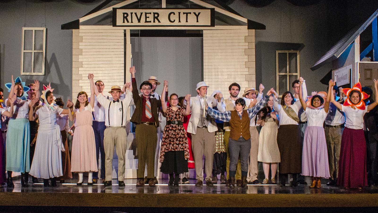 The Broadway Haven Players cast during the curtain call for