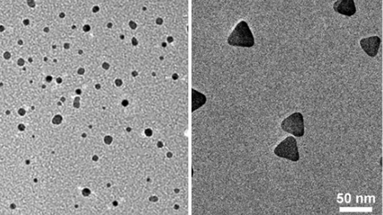 images of silver nanoclusters and nanoprisms