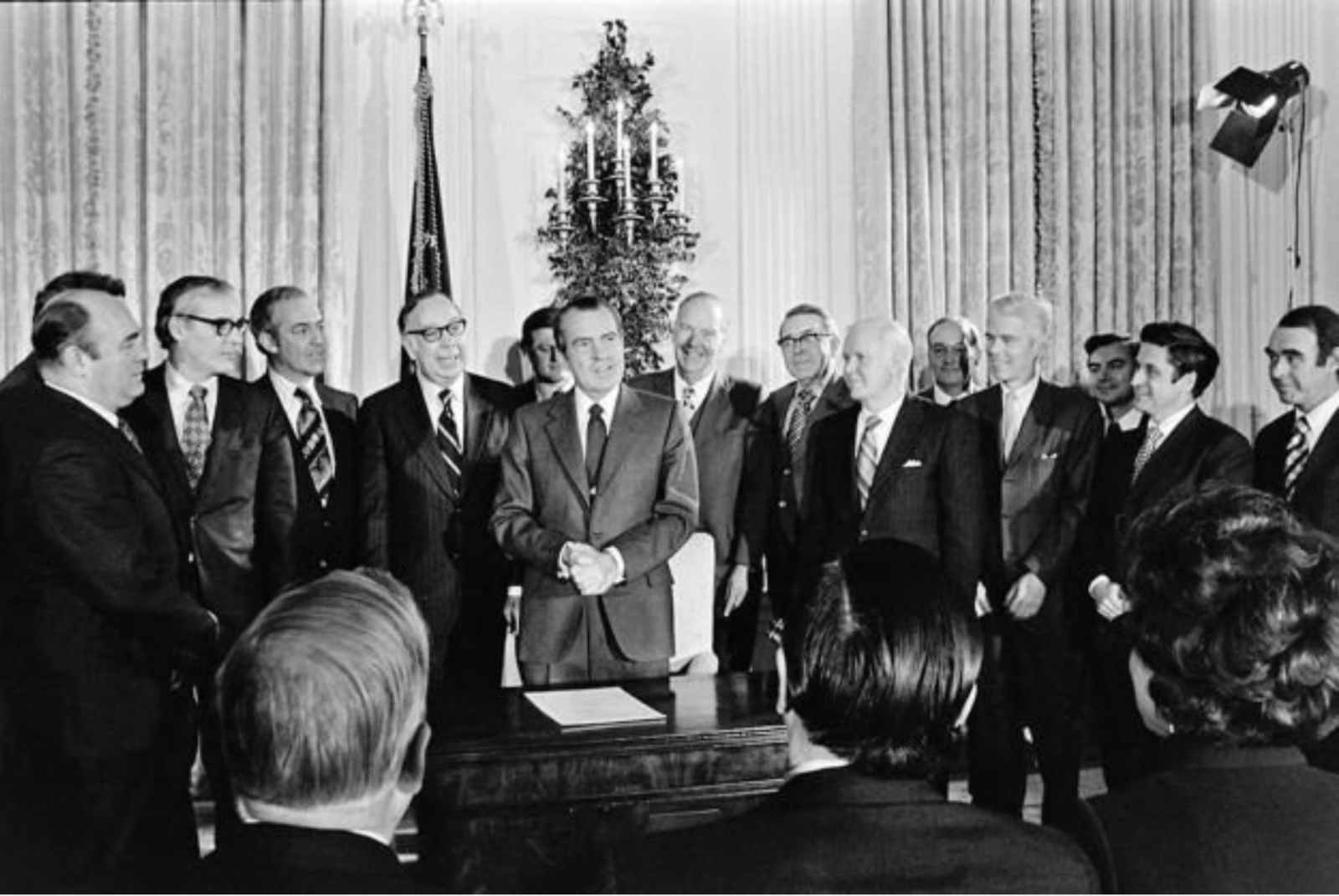 President Richard Nixon signs the National Cancer Act