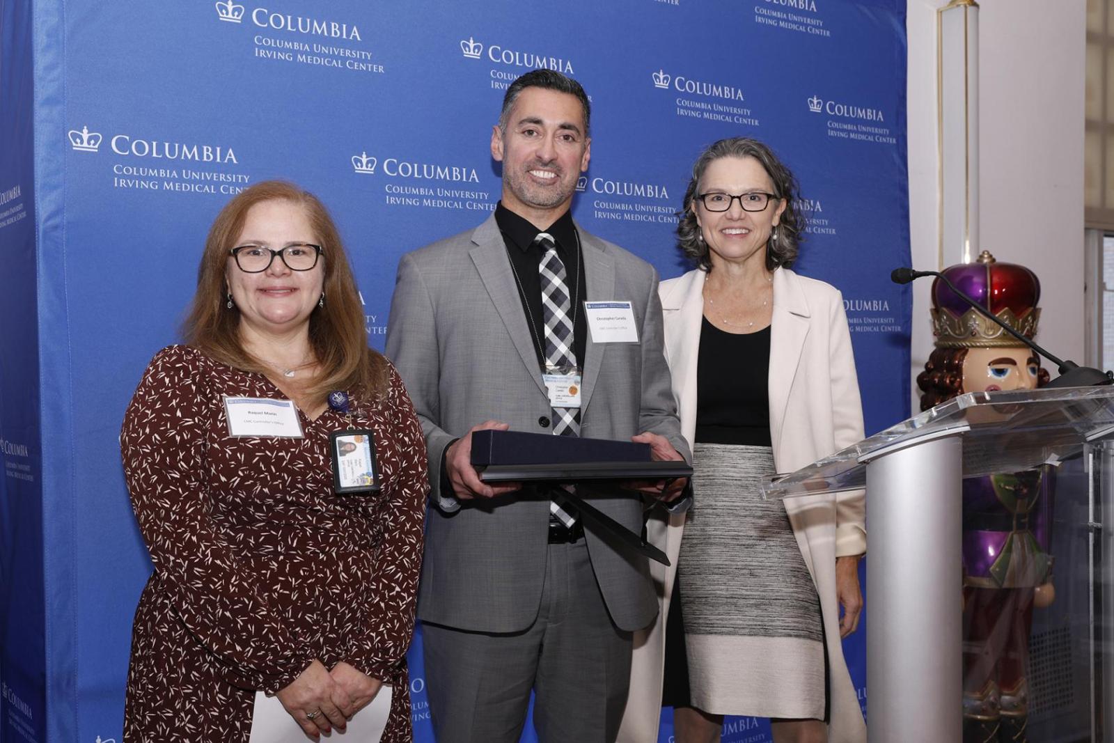 Raquel Marin, Christopher Cariello, and Katrina Armstrong at the 2022 Baton Awards.