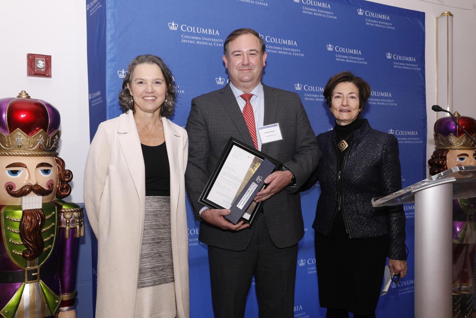 Katrina Armstrong, David DeClercq, and Linda Fried at the 2022 Baton Awards ceremony.