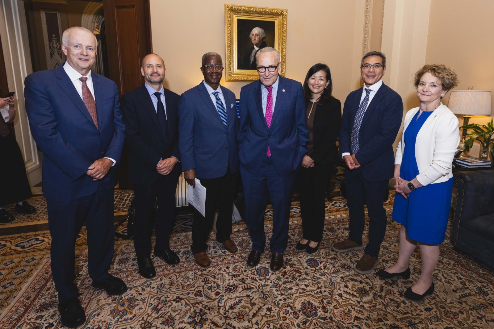 Sen. Chuck Schumer with medical school deans from New York state
