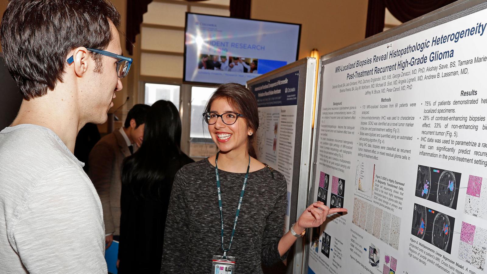 Deborah Boyett presented her project, “MRI-Localized Biopsies Reveal Histopathologic Heterogeneity in Post-Treatment Recurrent High-Grade Glioma,” and won second place in the Research Year clinical science category.