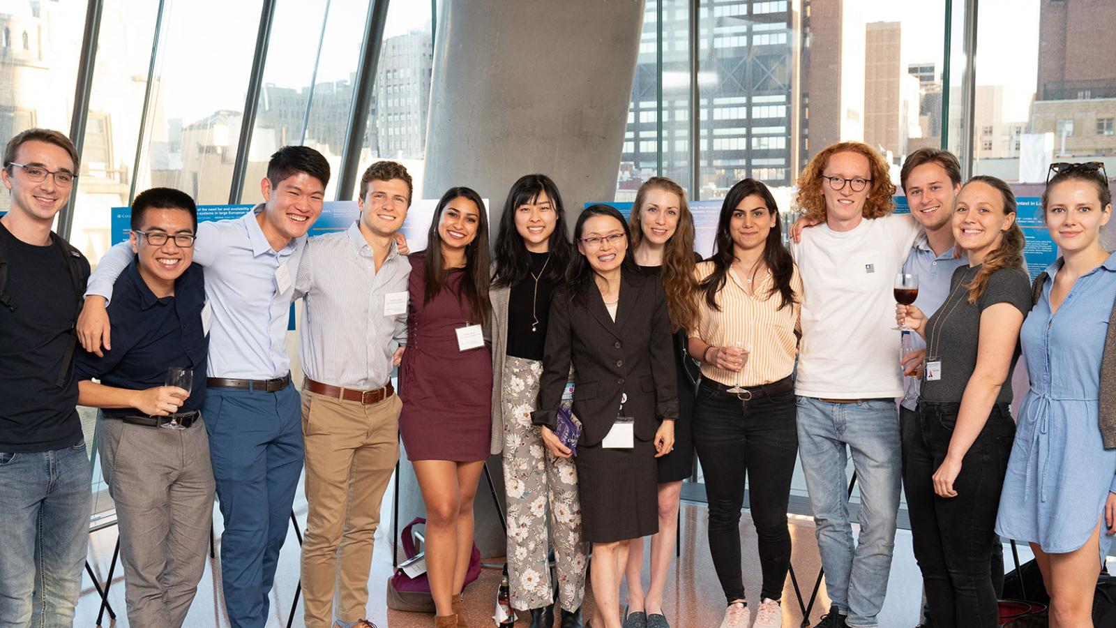 Students from Columbia University Irving Medical Center gathered for a group photo at the 2019 student projects symposium of the Program for Education in Global and Population Health.