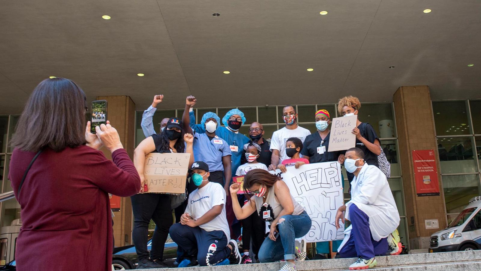 members of the CUIMC community joined with colleagues at NewYork-Presbyterian and Weill Cornell Medicine to observe 9 minutes of silence in a symbol of unity against racism and a shared commitment to making Black lives matter, here at Columbia and beyond.