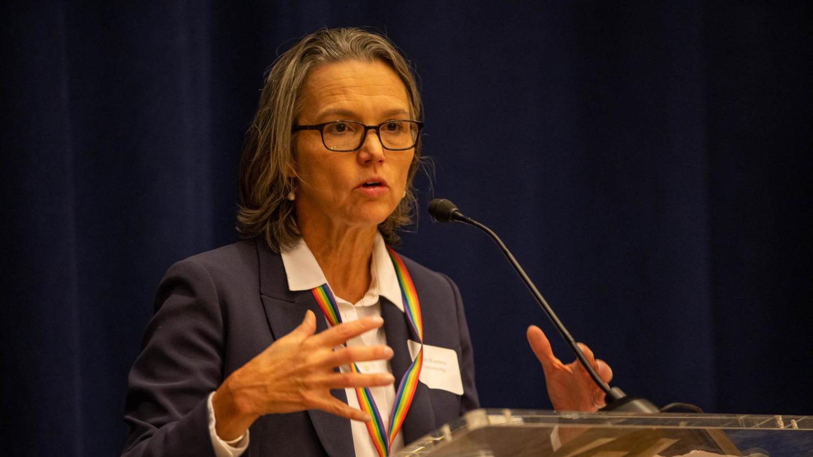 Dean Katrina Armstrong delivered the keynote address at the VP&S Latino Association inaugural celebration Nov. 15.