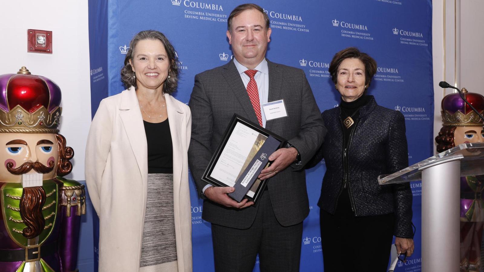 Katrina Armstrong, David DeClercq, and Linda Fried at the 2022 Baton Awards ceremony.