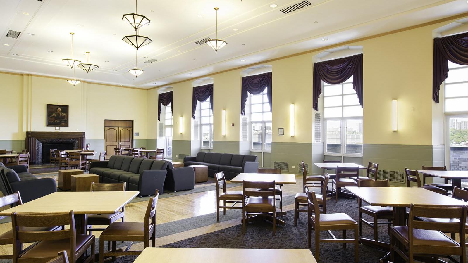 View of the Riverview Lounge in 50 Haven Avenue (Bard Hall).