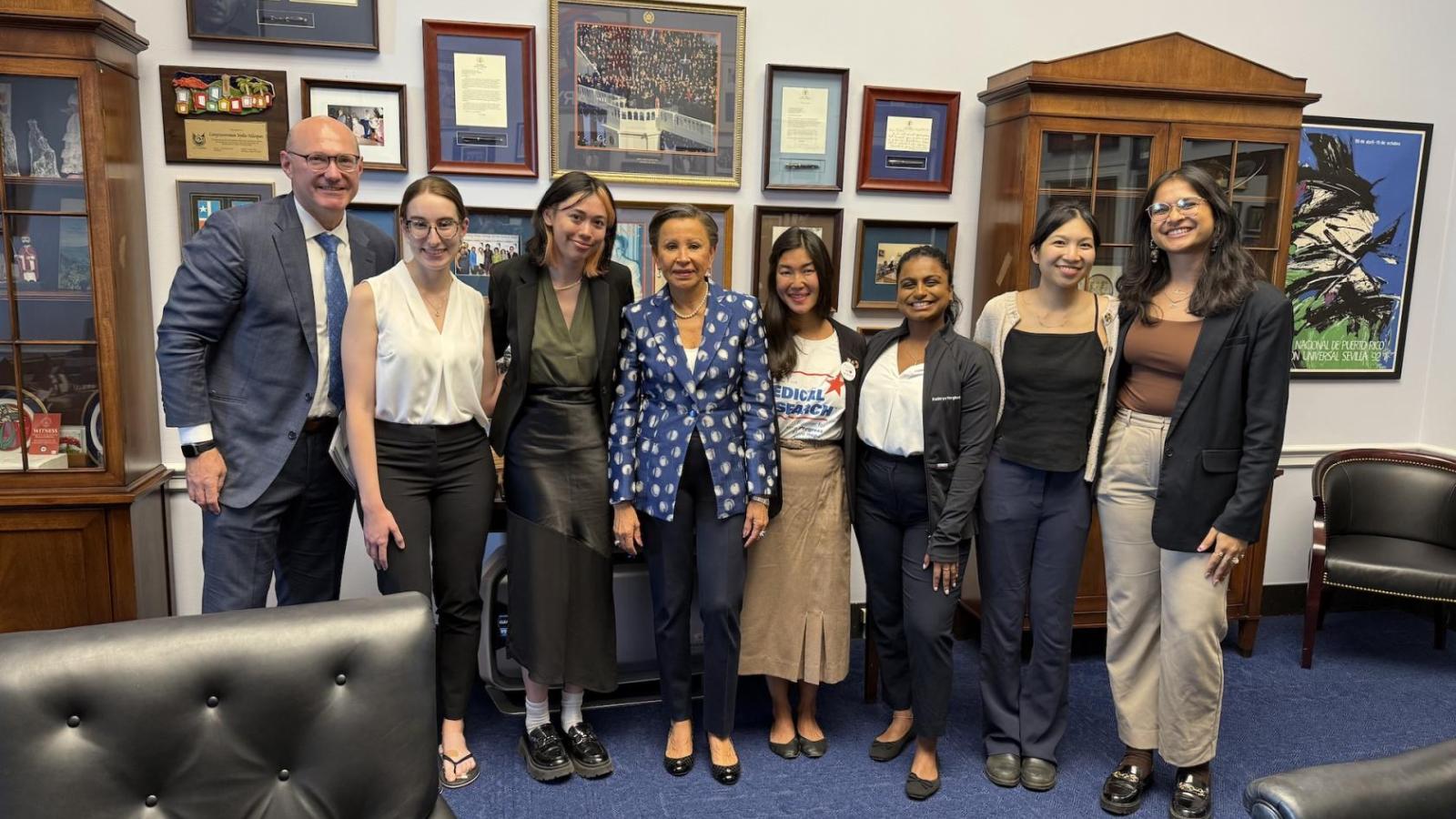Columbia staff and researchers with Congresswoman Nydia Velazquez