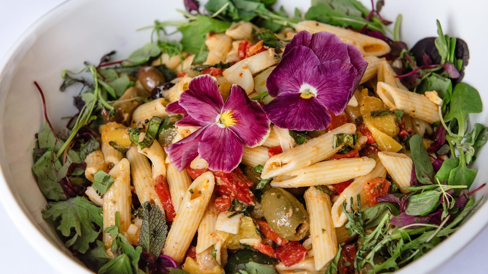 Hearty penne pasta gourmet salad