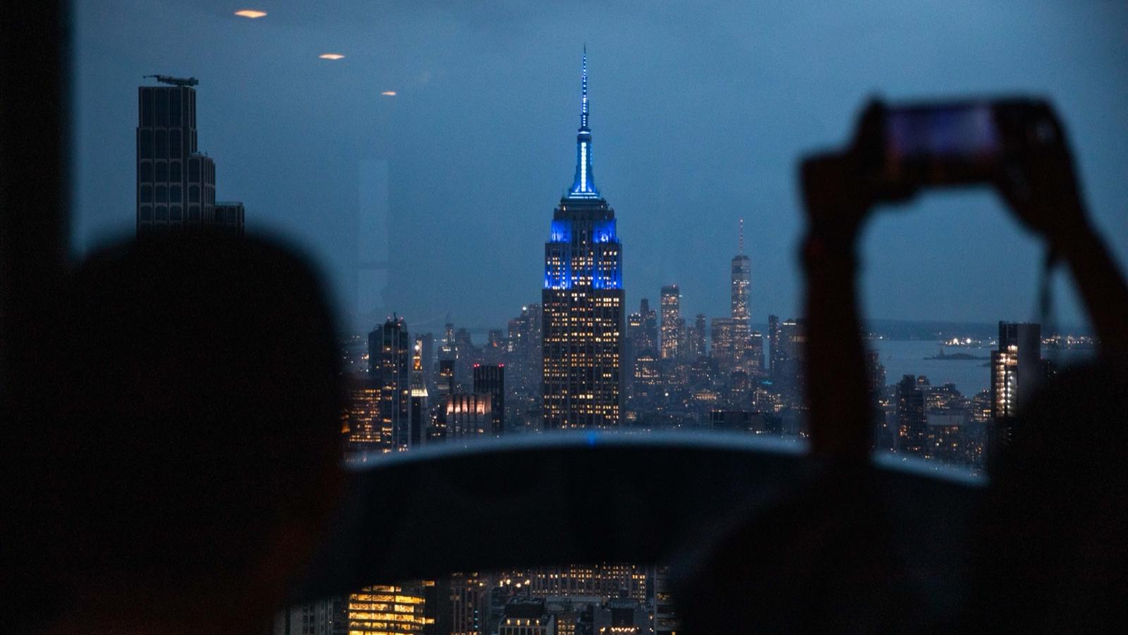 Empire State Building in blue to commemorate Columbia Commencement 2026