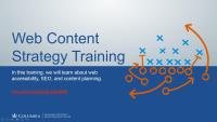 Web Content Strategy Training