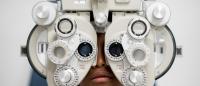 boy undergoes eye exam