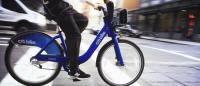 person riding Citi Bike in New York City