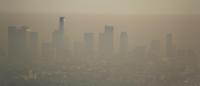 downtown Los Angeles covered with brown smog