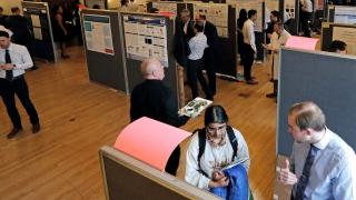 Seventy-six medical students presented their research findings to judges, including VP&S Dean Lee Goldman, MD, and awards were given for top work.