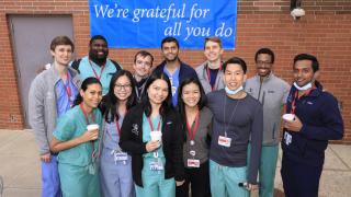 CUIMC employees with apple cider